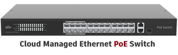 UNV Uniview - NSW3000-24T1GT1GC-LPOE-IN - 24 x 100Mbps POE portu (RJ45) + 1 x Gigabit portu (RJ45) + 1 x Gigabit